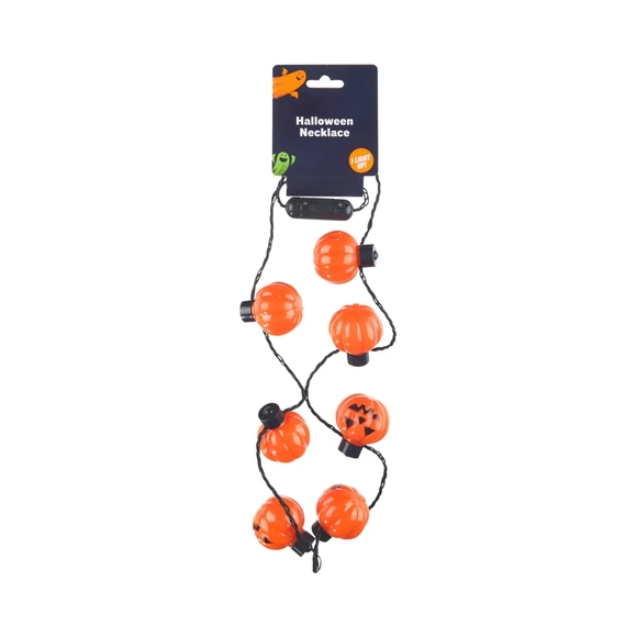 Halloween Pumpkin Light Up Necklace - Picture 1 of 2